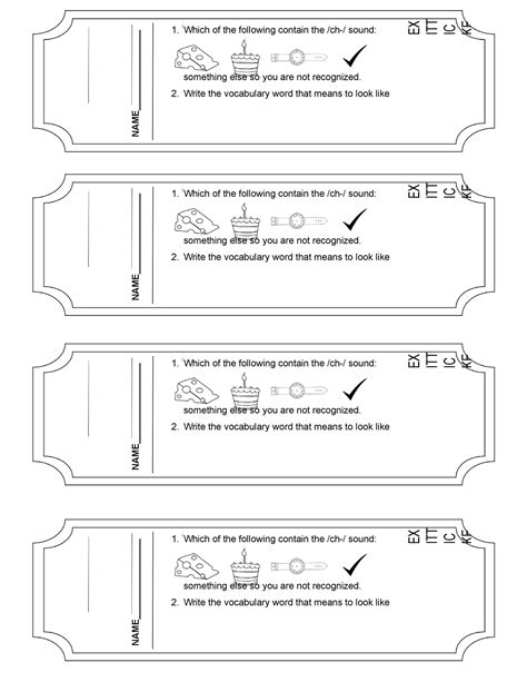 Printable Editable Exit Ticket Template